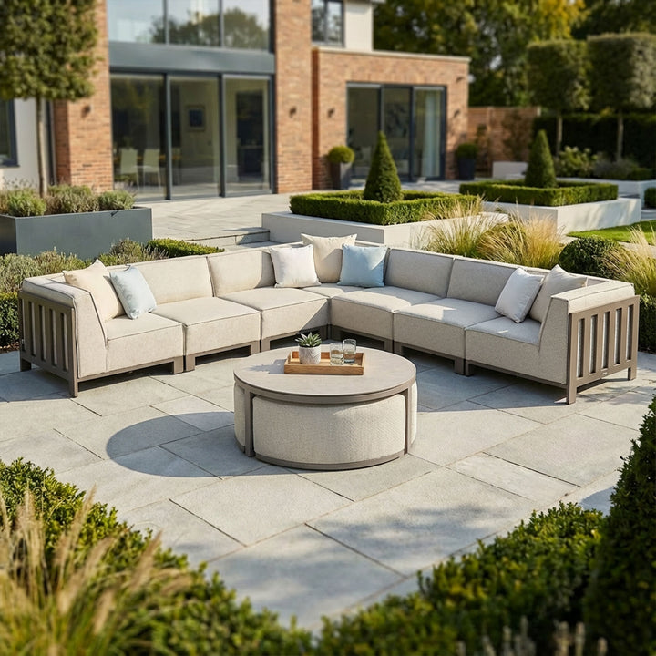 Ibiza Large Corner Sofa Set With Round Coffee Table