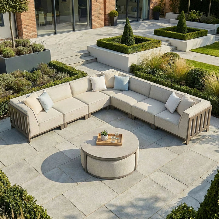 Ibiza Large Corner Sofa Set With Round Coffee Table