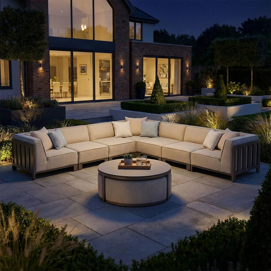 Ibiza Large Corner Sofa Set With Round Coffee Table