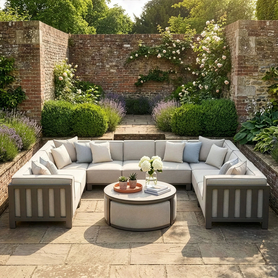 Ibiza U Shape Sofa Set With Round Coffee Table