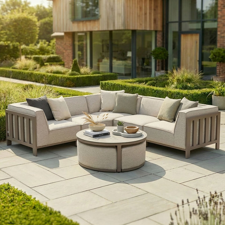 Ibiza Small Corner Sofa Set With Round Coffee Table
