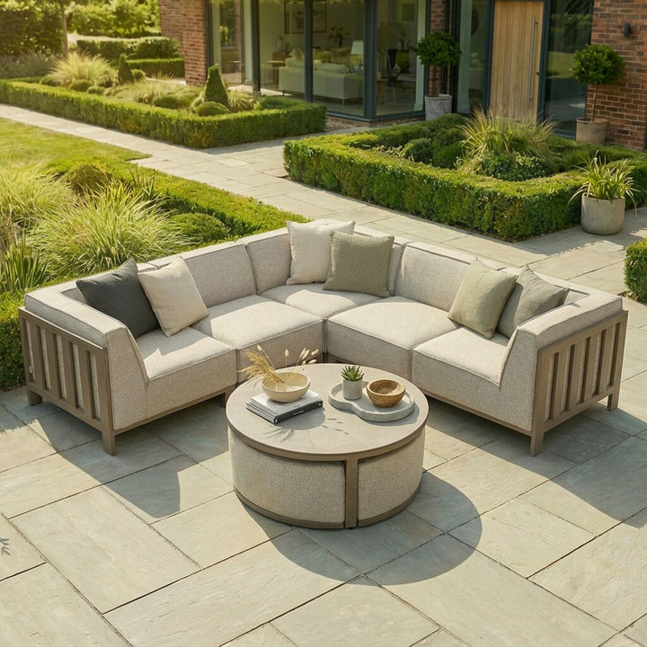 Ibiza Small Corner Sofa Set With Round Coffee Table