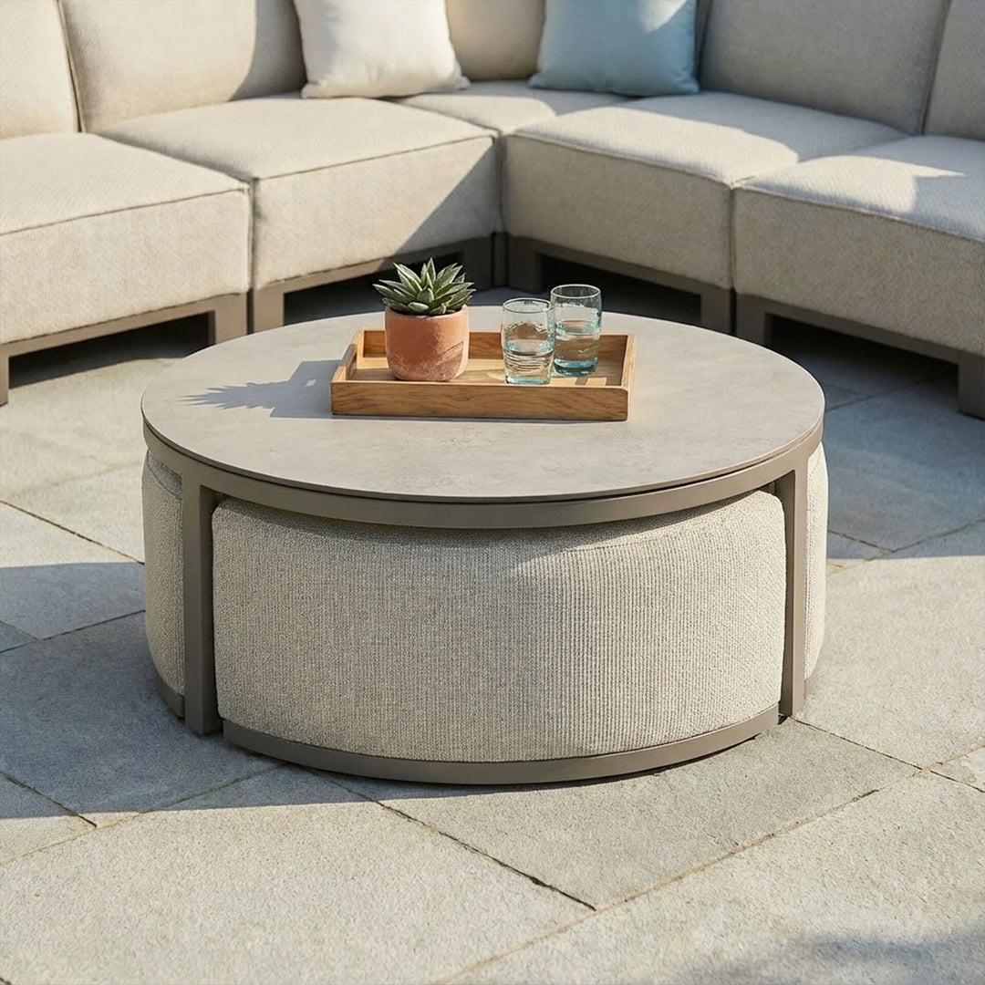 Ibiza Small Corner Sofa Set With Round Coffee Table