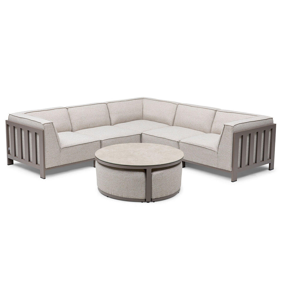 Ibiza Small Corner Sofa Set With Round Coffee Table