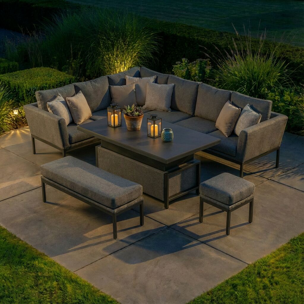 Pulse Rectangular Corner Dining Set with Rising Table