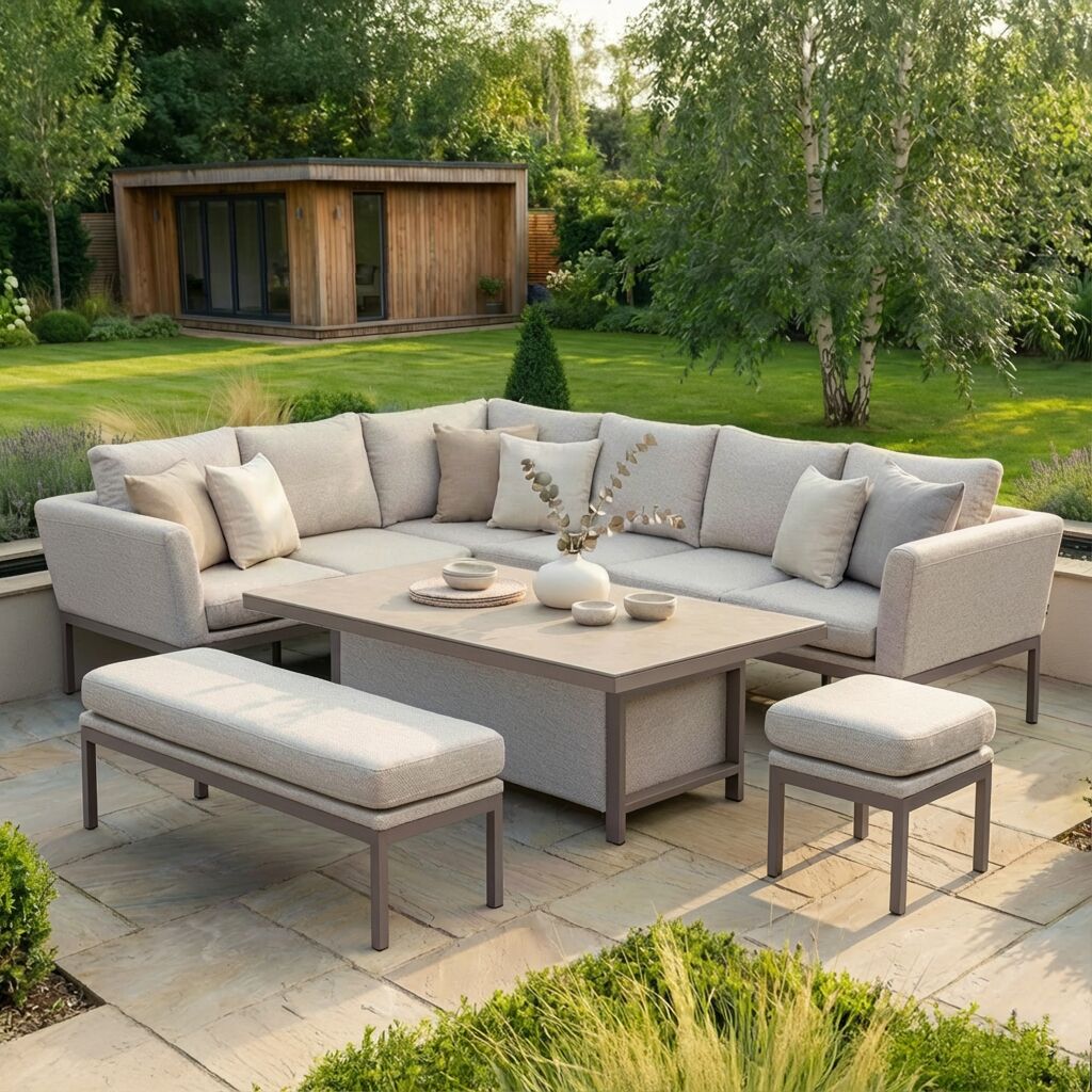 Pulse Rectangular Corner Dining Set with Rising Table