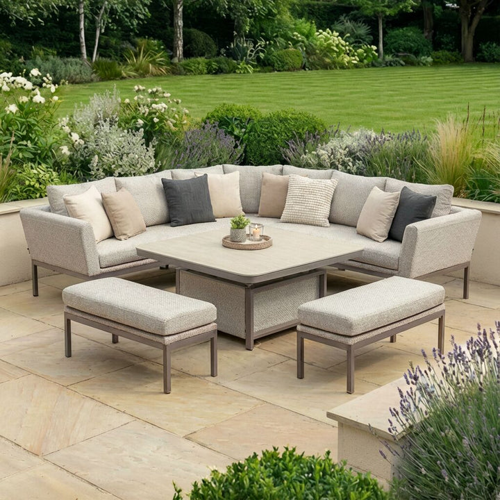 Pulse Deluxe Square Corner Dining Set with Rising Table