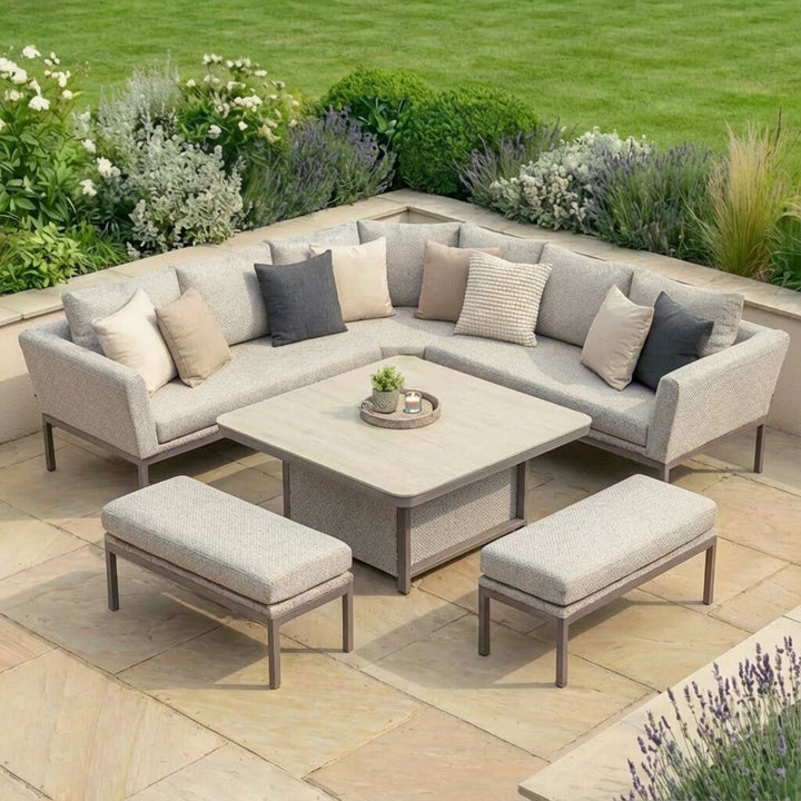 Pulse Deluxe Square Corner Dining Set with Rising Table