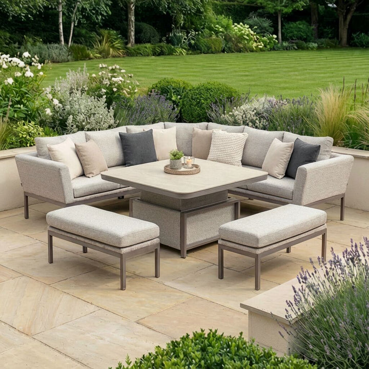 Pulse Deluxe Square Corner Dining Set with Rising Table