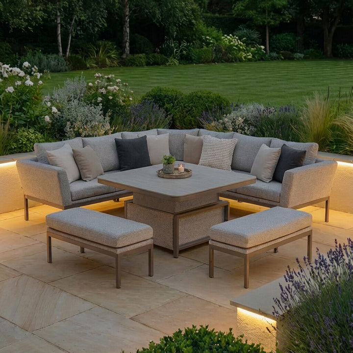 Pulse Deluxe Square Corner Dining Set with Rising Table