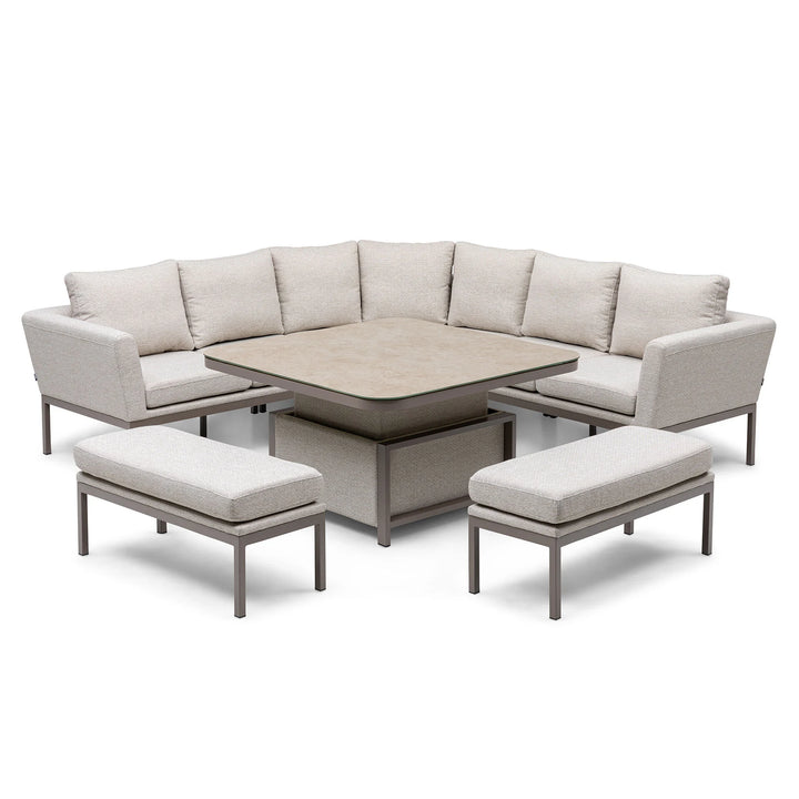 Pulse Deluxe Square Corner Dining Set with Rising Table