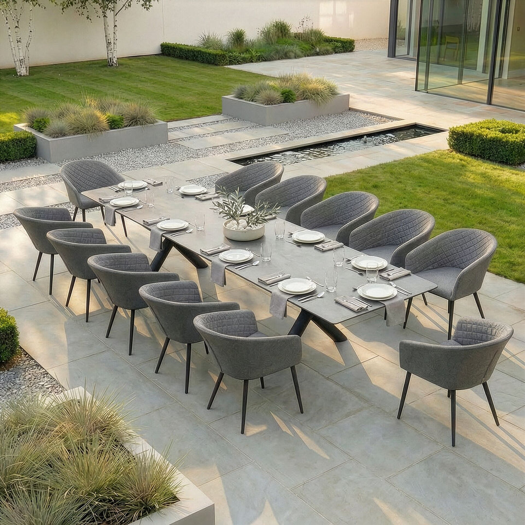 Ambition Maxim 12 Seat Extending Dining Set. 340cm/400cm