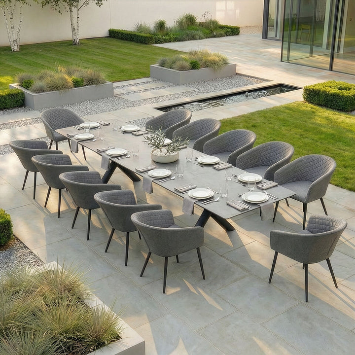 Ambition Maxim 12 Seat Extending Dining Set. 340cm/400cm