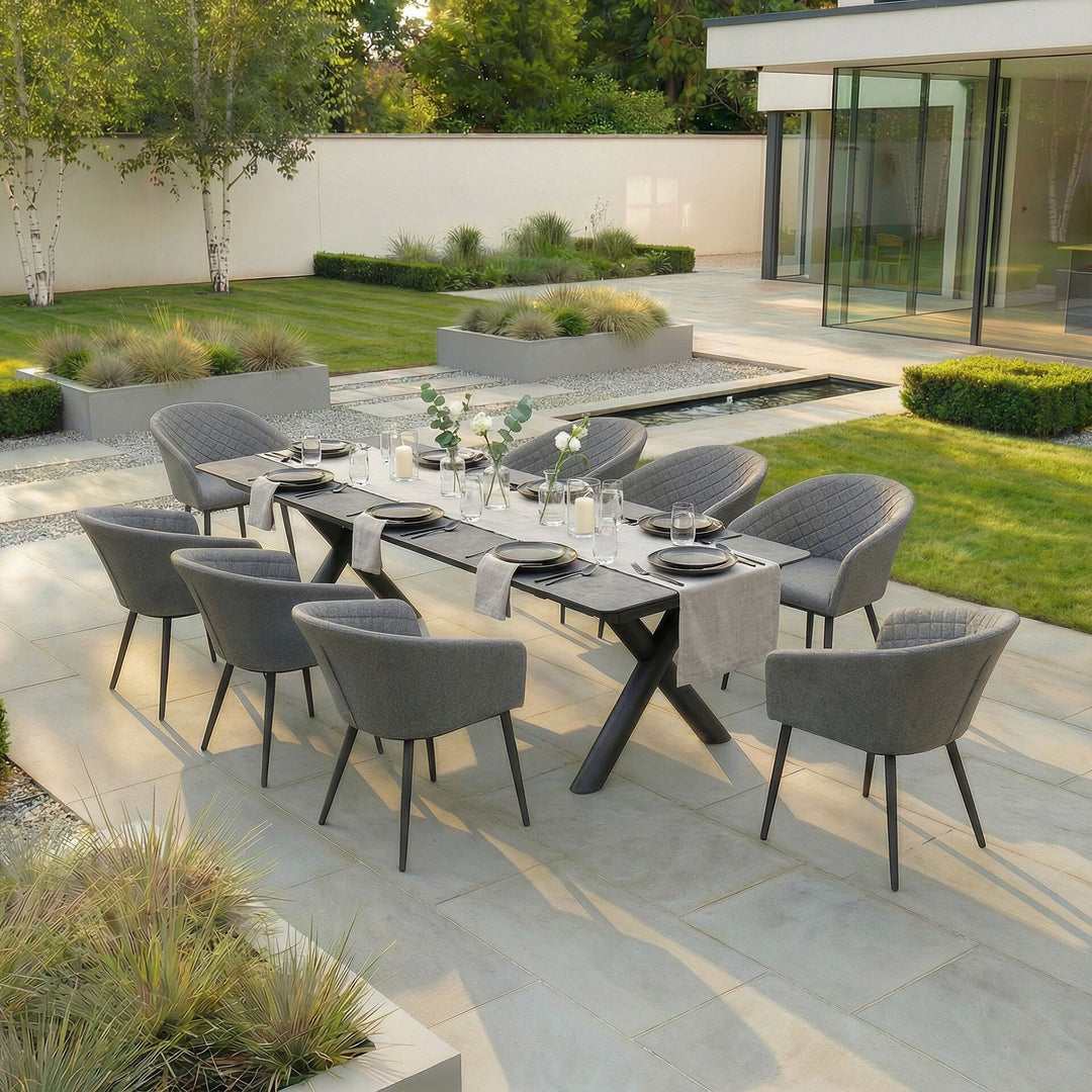 Ambition Maxim 12 Seat Extending Dining Set. 340cm/400cm