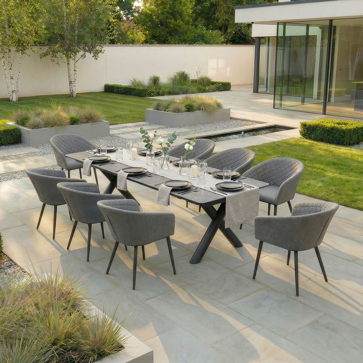 Ambition Maxim 12 Seat Extending Dining Set. 340cm/400cm