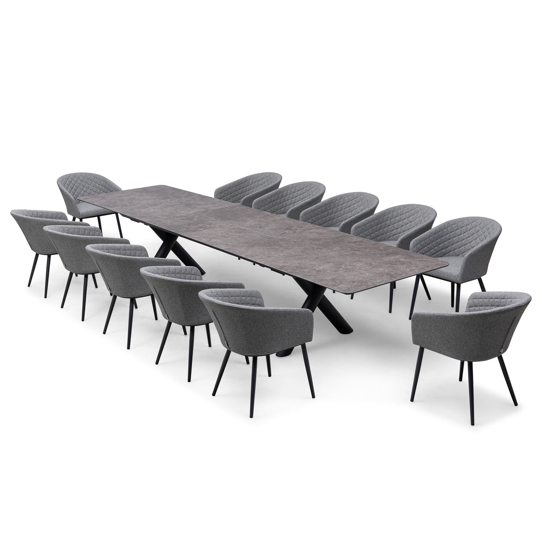 Ambition Maxim 12 Seat Extending Dining Set. 340cm/400cm
