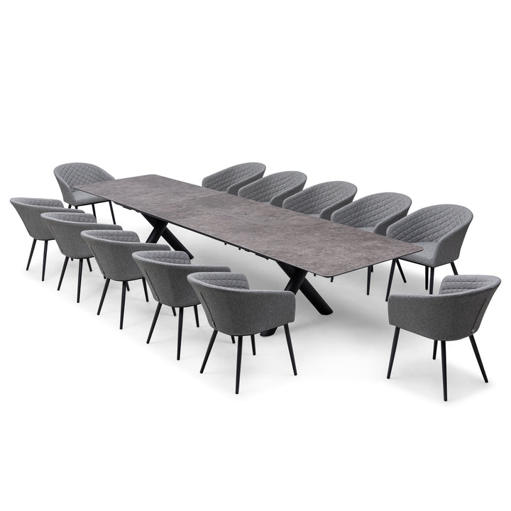 Ambition Maxim 12 Seat Extending Dining Set. 340cm/400cm