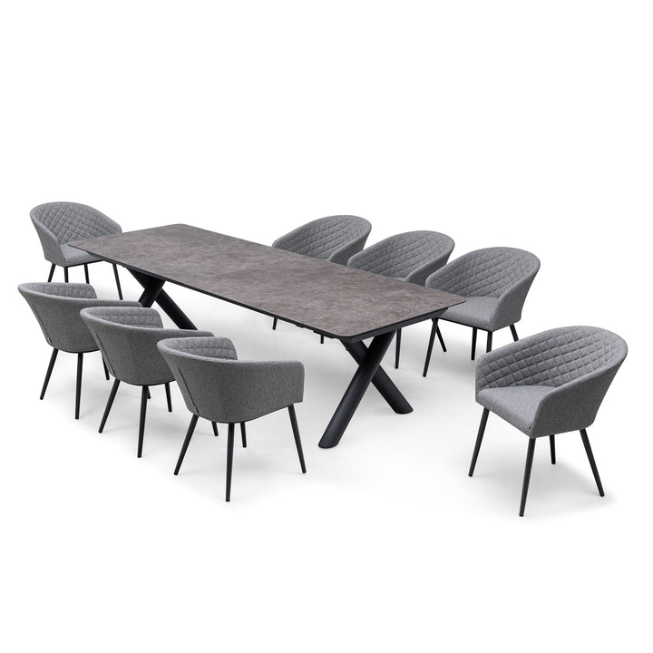 Ambition Maxim 12 Seat Extending Dining Set. 340cm/400cm