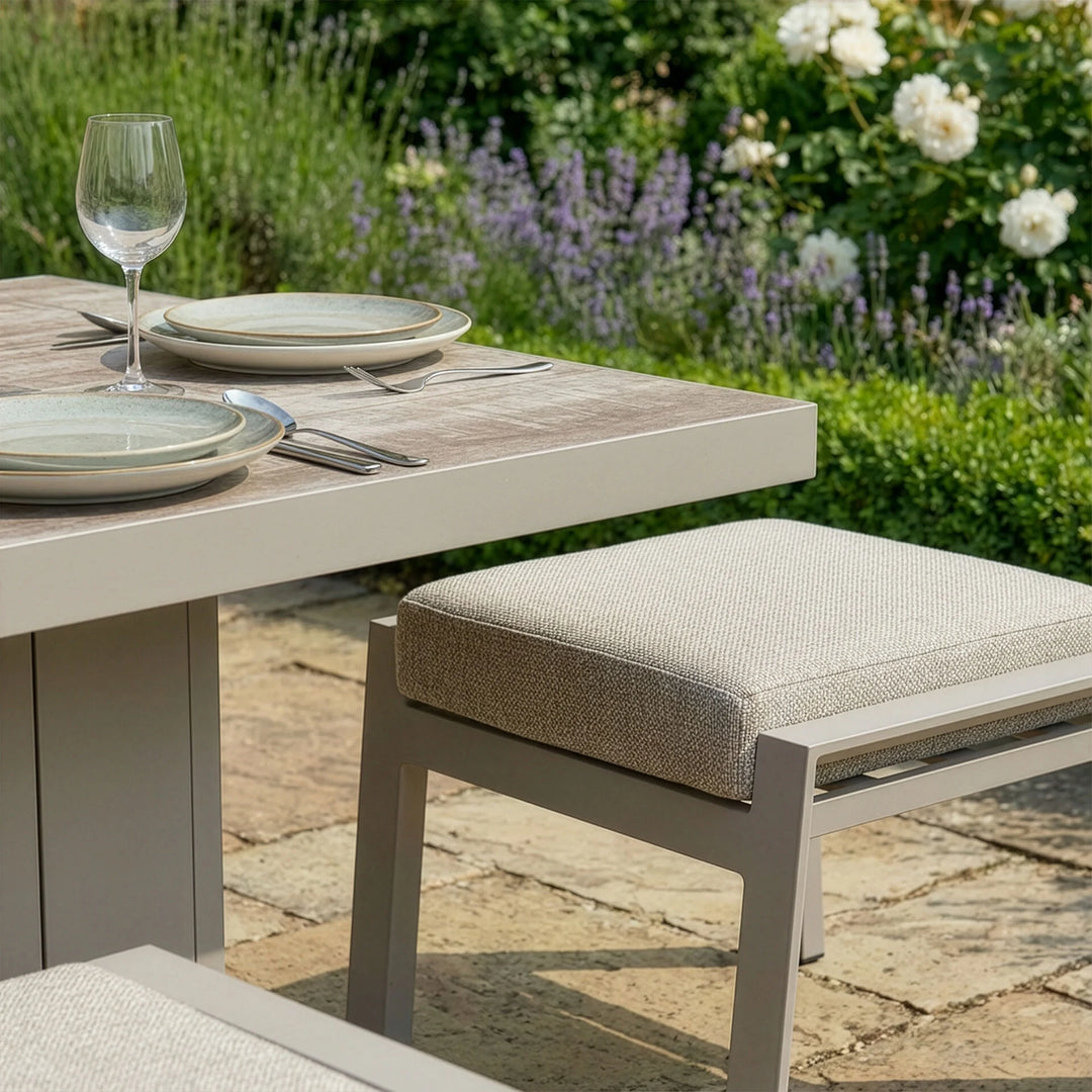 Valencia High Back Reclining 3 seat sofa dining set with rising table and stools