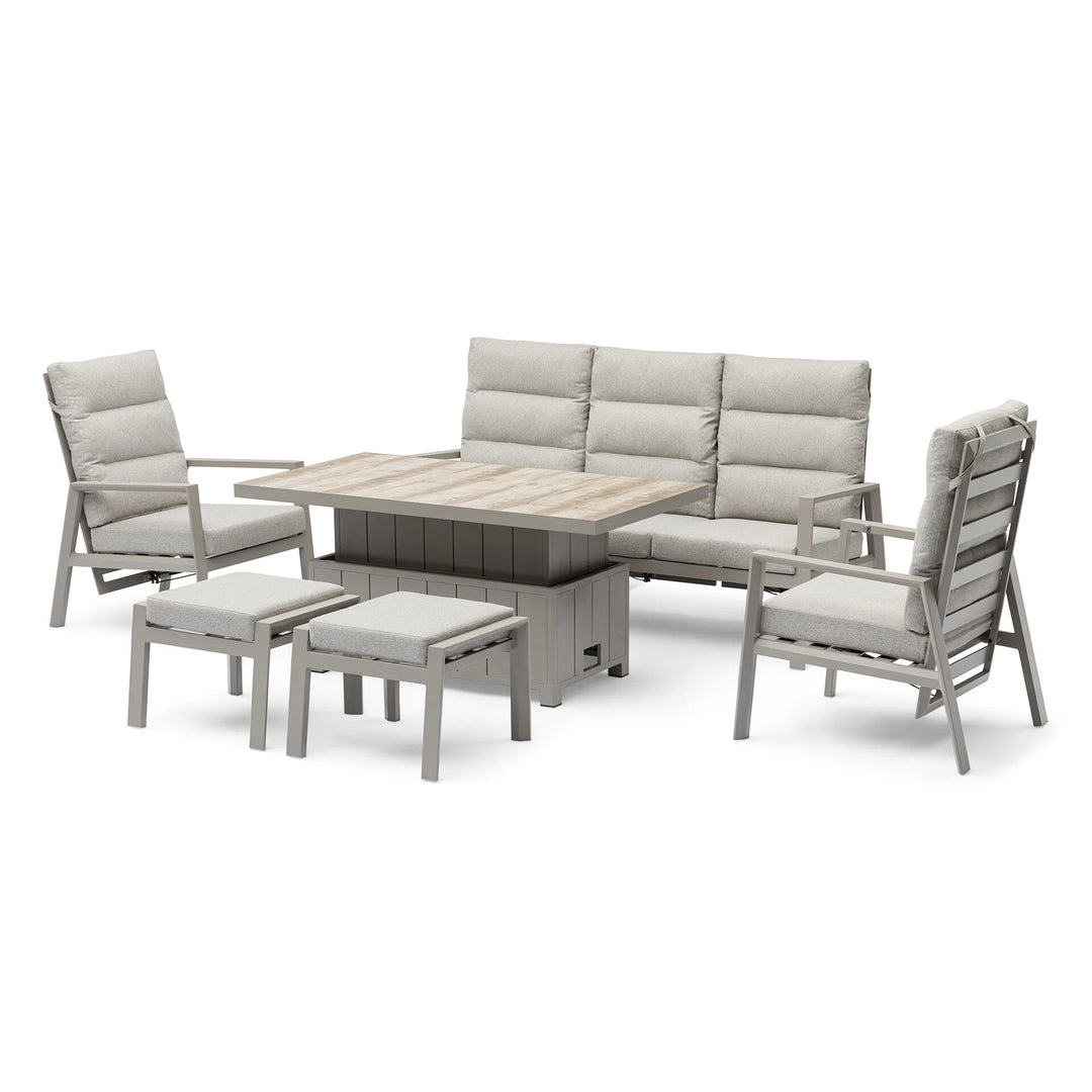 Valencia High Back Reclining 3 seat sofa dining set with rising table and stools