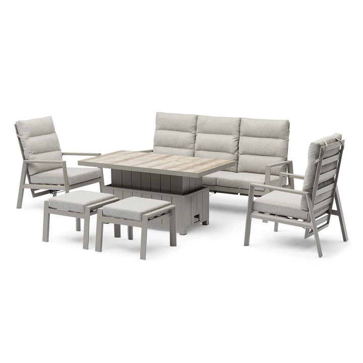Valencia High Back Reclining 3 seat sofa dining set with rising table and stools