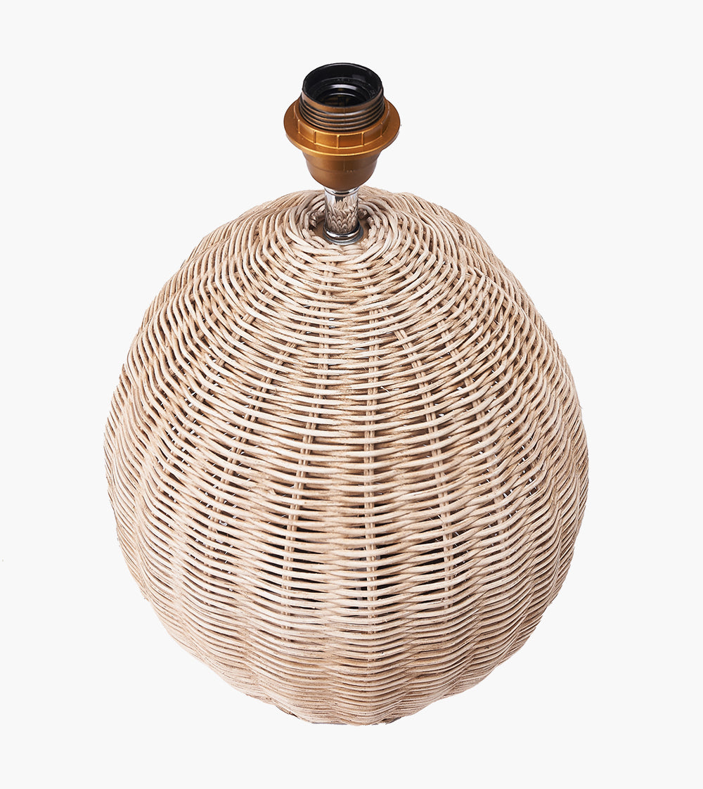 Raffles Large Rattan Cream Wash Table Lamp Base