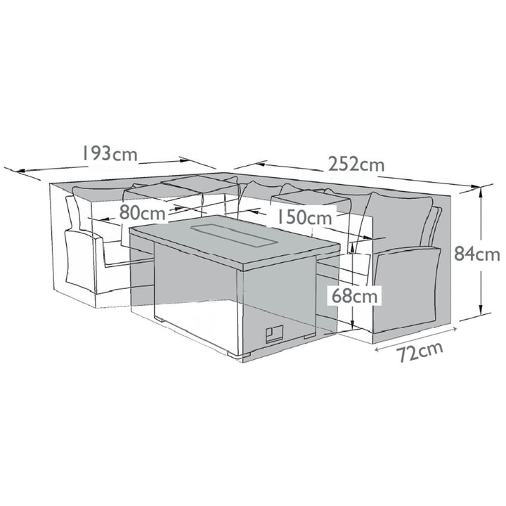 Maze -  Kingston Corner Fire Pit Set  -  Garden Furniture Cover