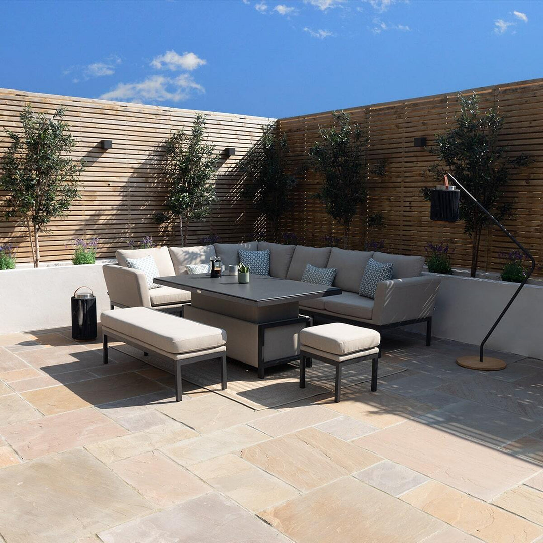 Pulse Rectangular Corner Dining Set with Rising Table