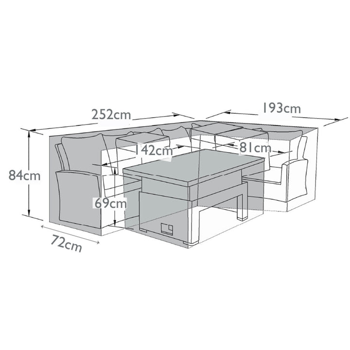 Maze -  Kingston Corner Left Hand Rising Set  -  Garden Furniture Cover