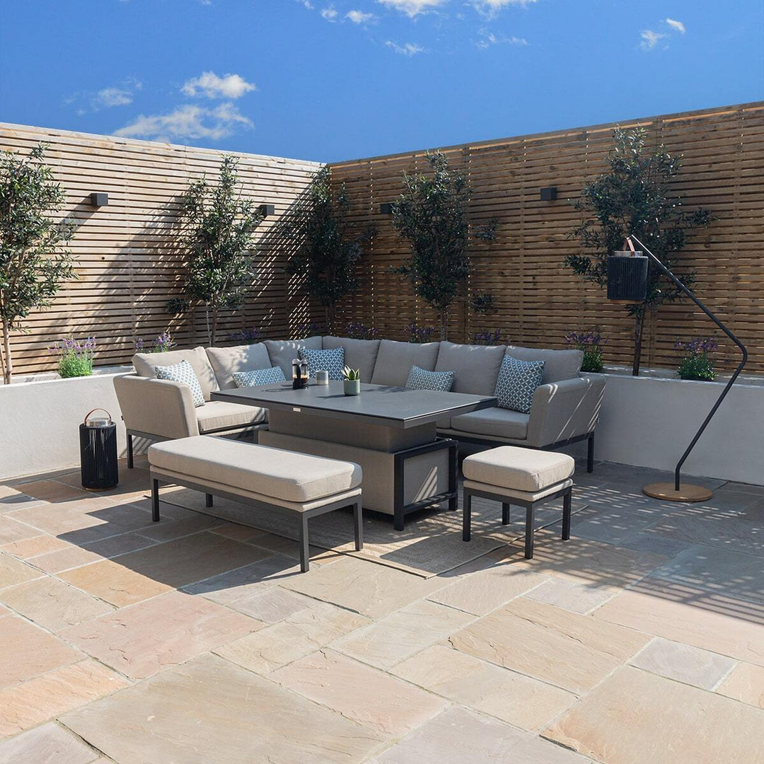 Pulse Rectangular Corner Dining Set with Rising Table