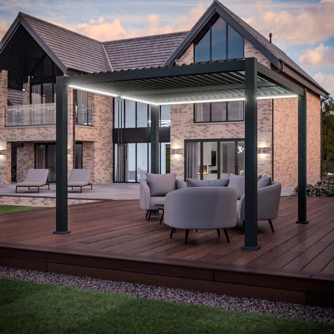 Como Pergola Aluminium Square 30x30 Frame Only