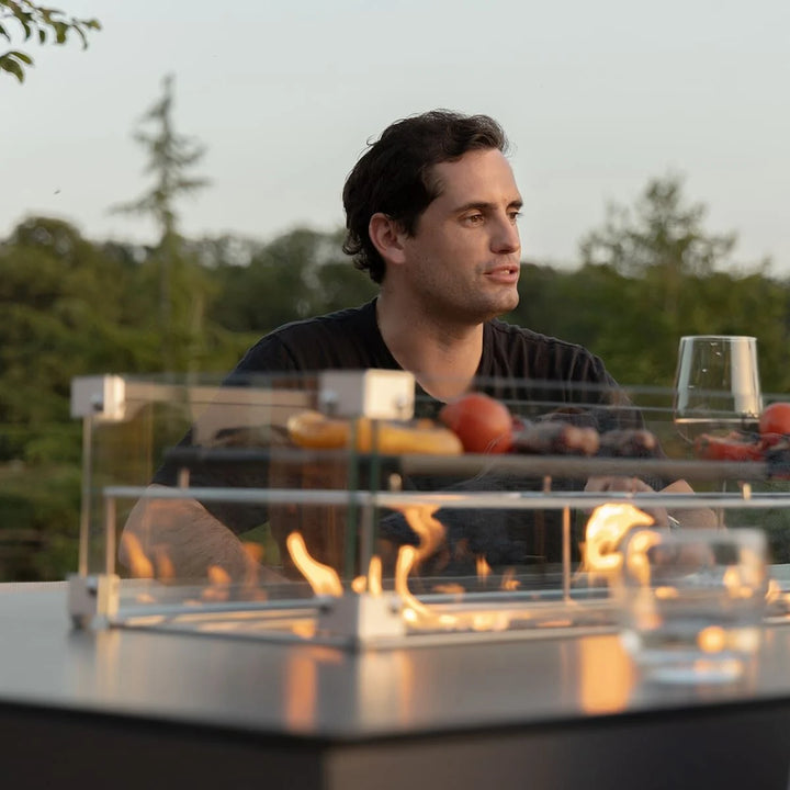 Regal 8 Seat Rectangular Fire Pit Bar Set