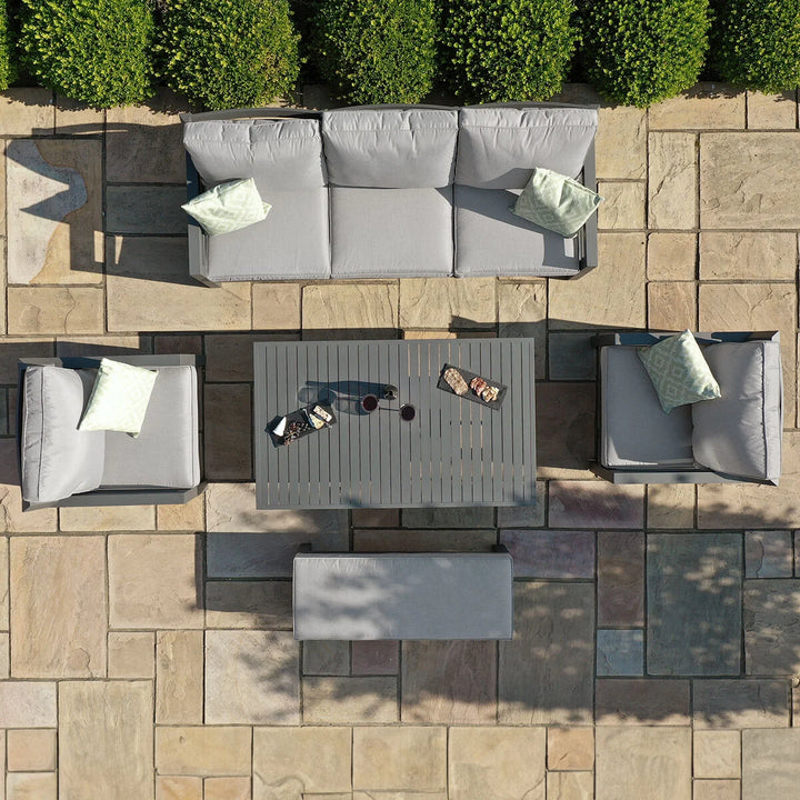 New York 3 Seat Sofa Set with Rising Table & Stools