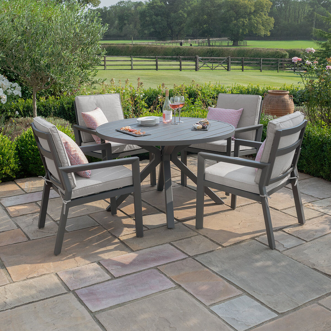 New York 4 Seat Round Dining Set