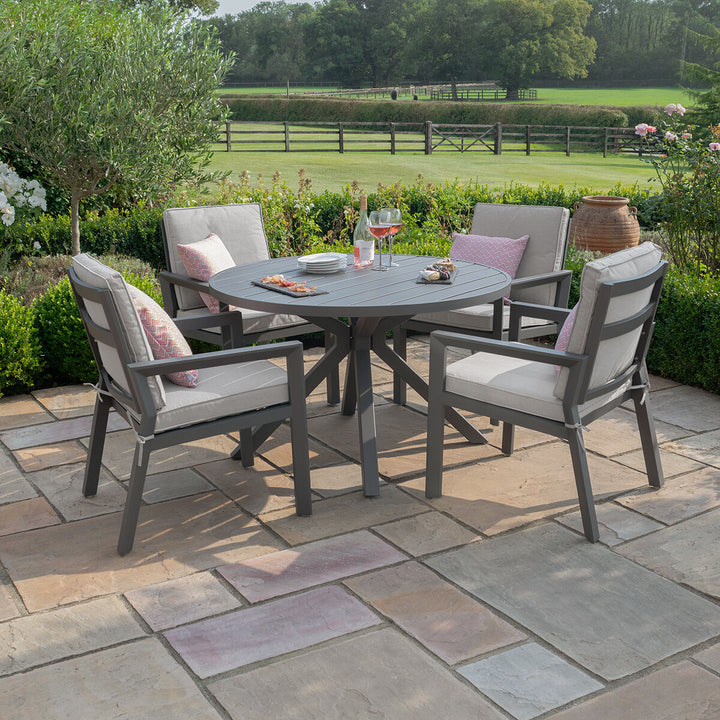 New York 4 Seat Round Dining Set