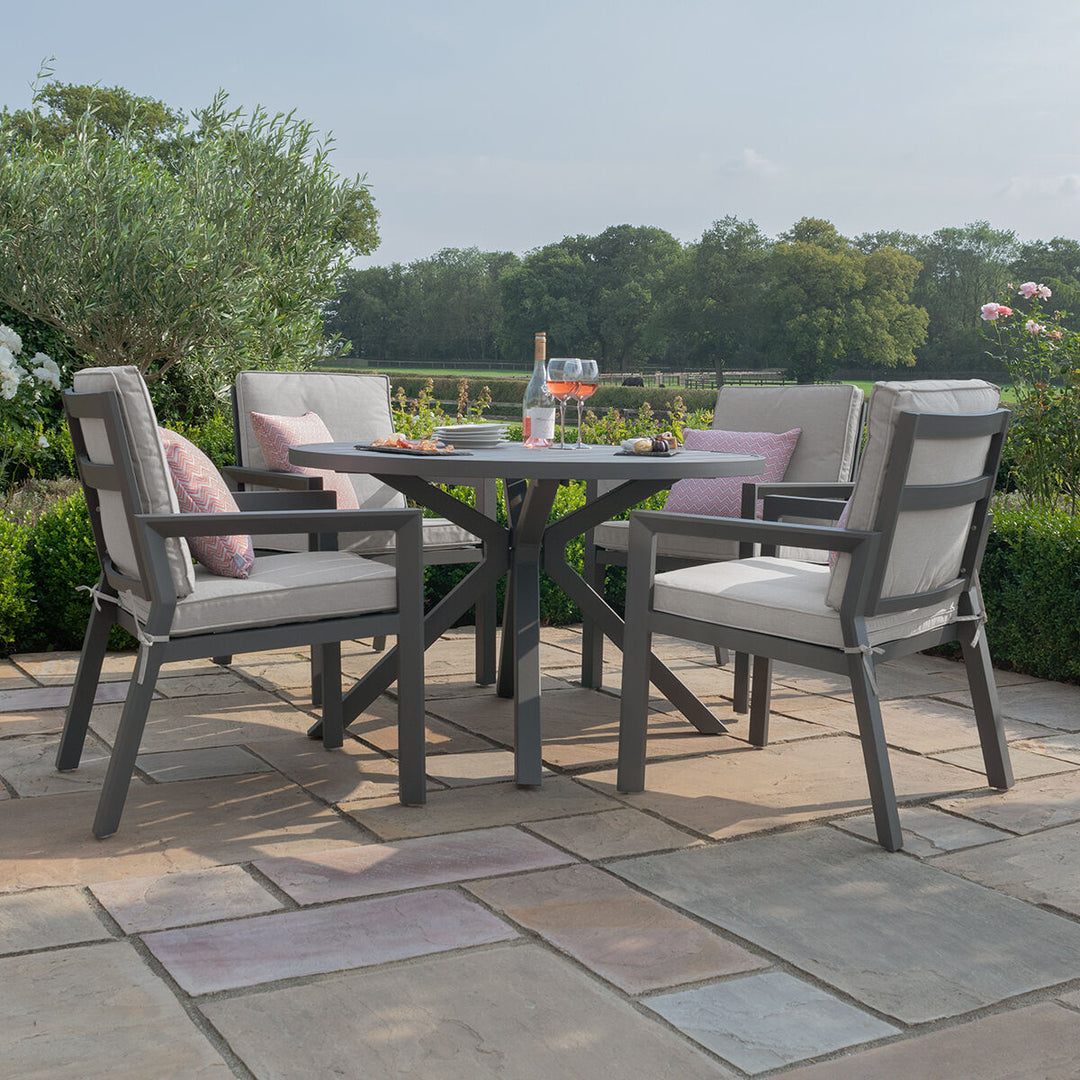 New York 4 Seat Round Dining Set