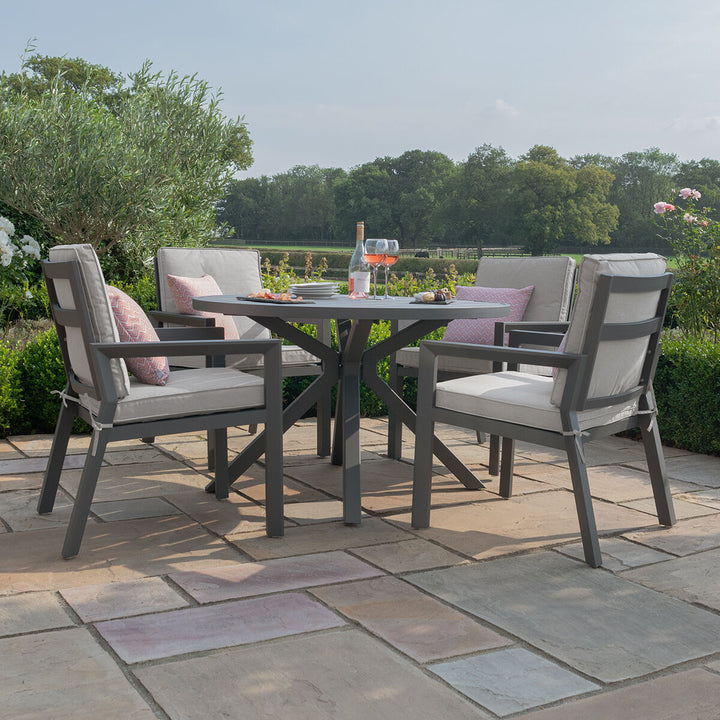 New York 4 Seat Round Dining Set