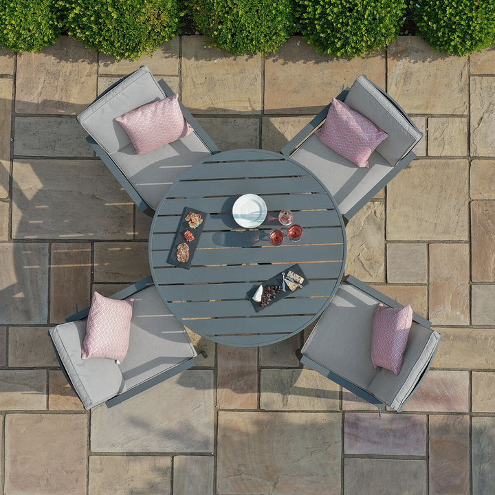 New York 4 Seat Round Dining Set