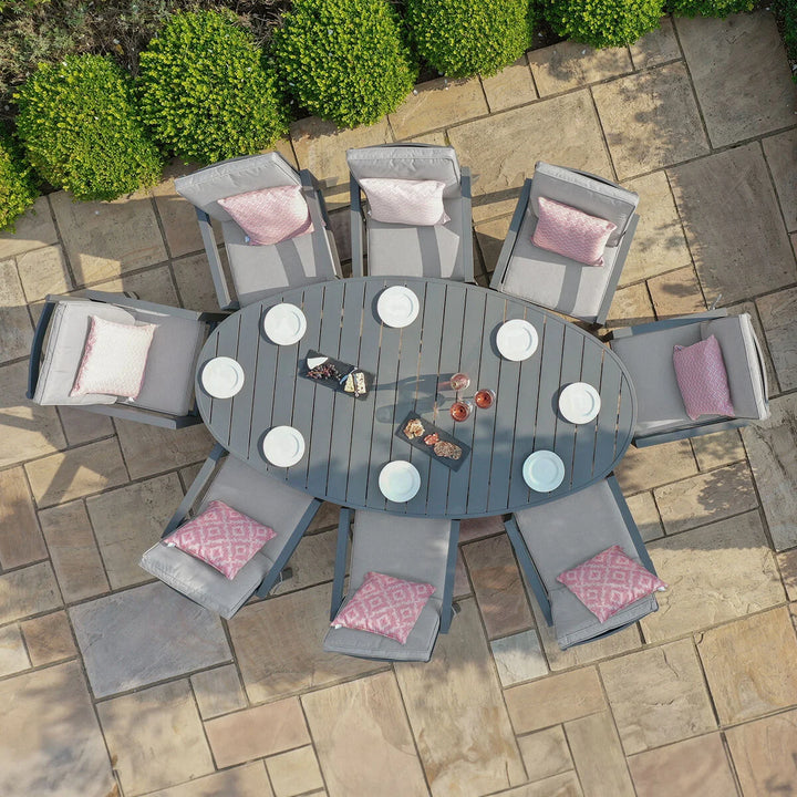 New York 8 Seat Oval Dining Set