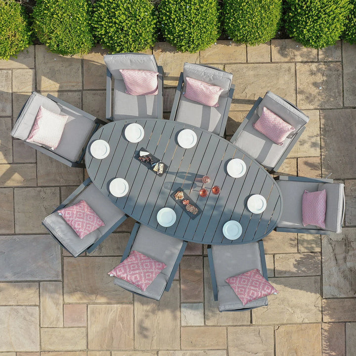 New York 8 Seat Oval Dining Set