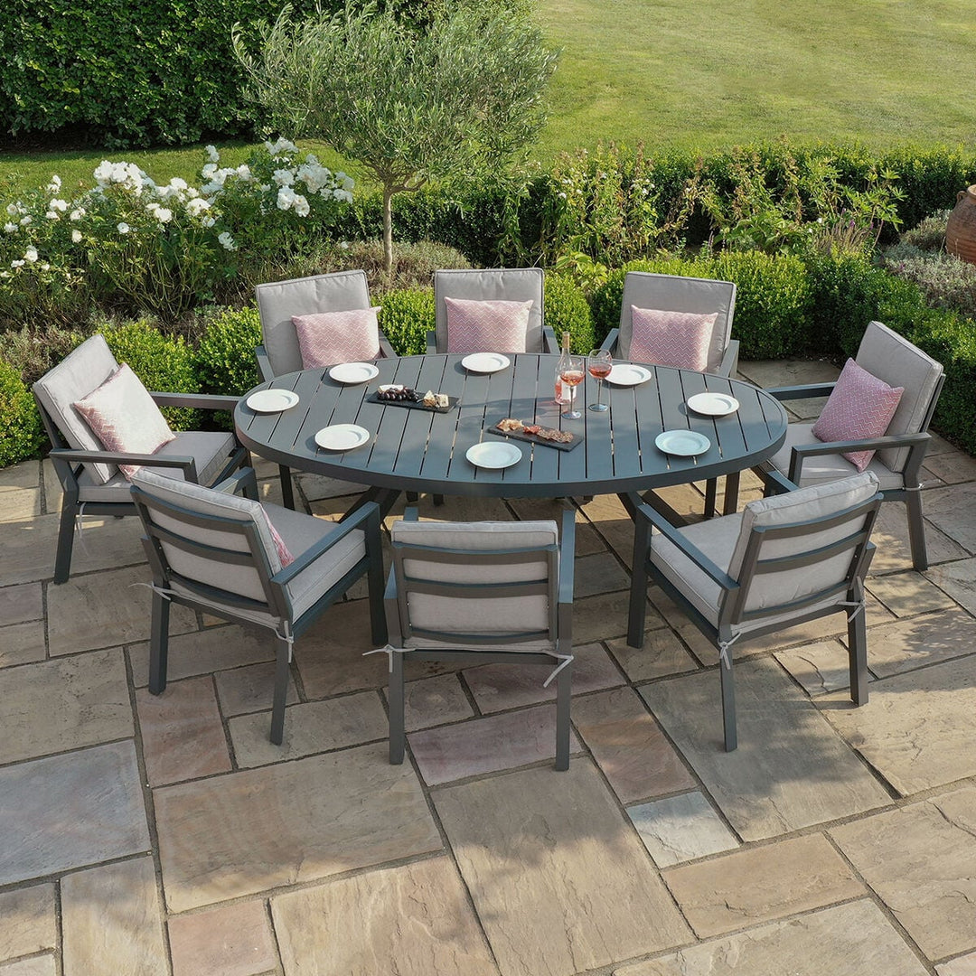 New York 8 Seat Oval Dining Set