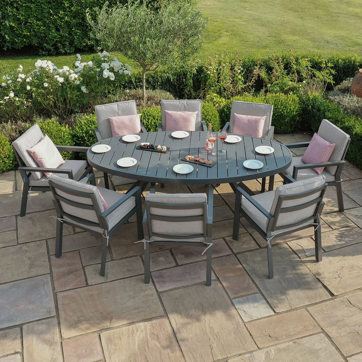 New York 8 Seat Oval Dining Set