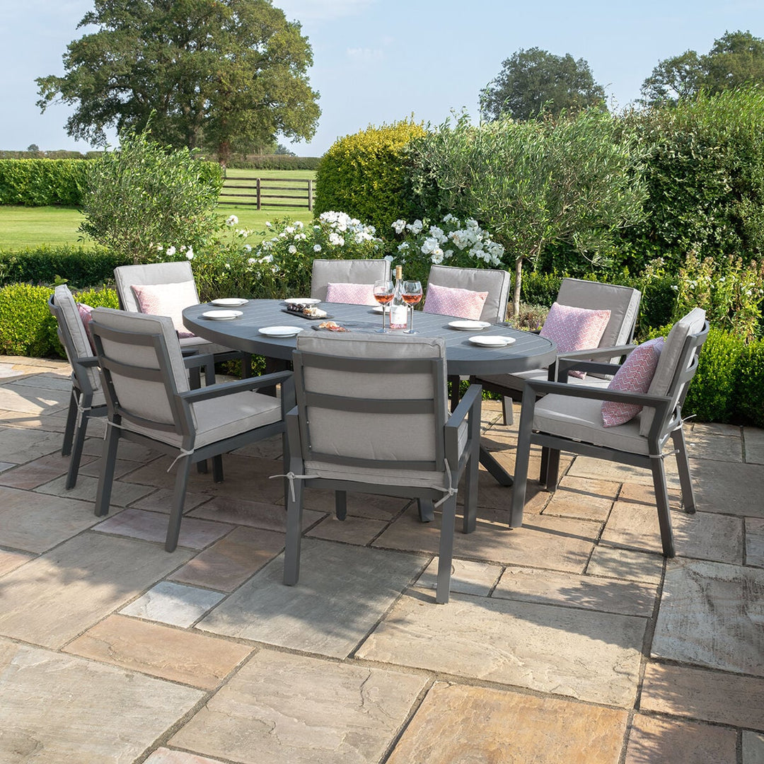 New York 8 Seat Oval Dining Set