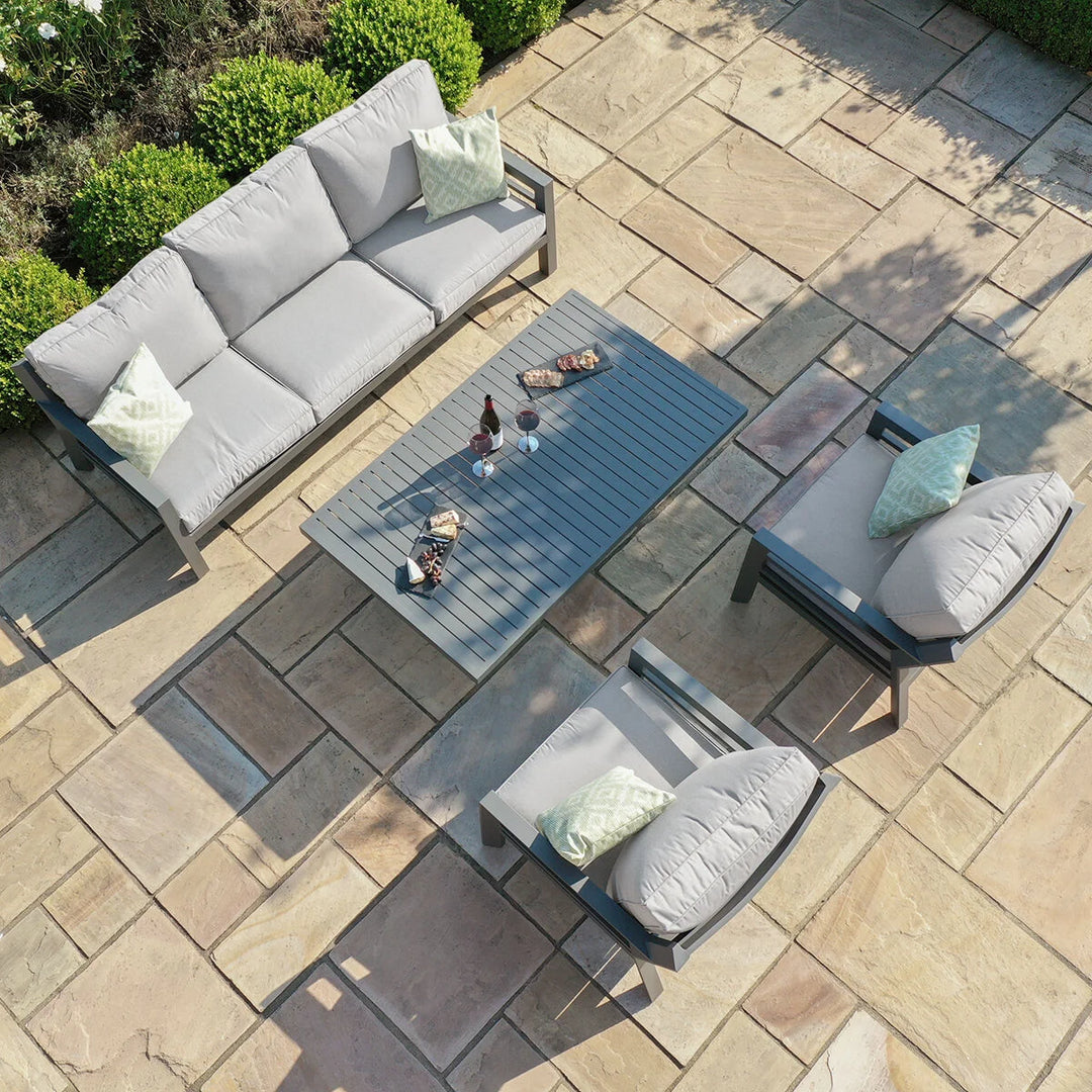 New York 3 Seat Sofa Set with Rising Table & Stools