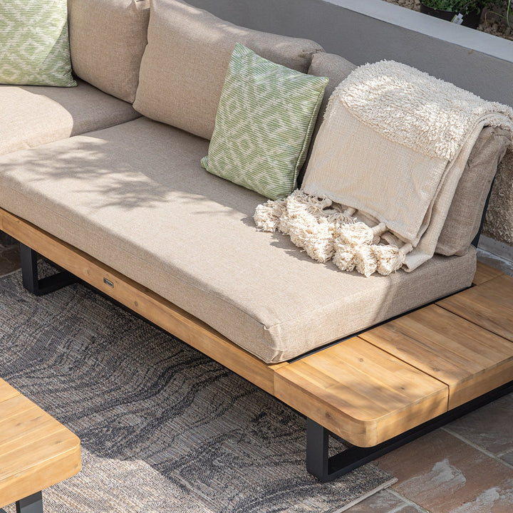 Maze -  Bali Wooden Platform Corner Sofa Set