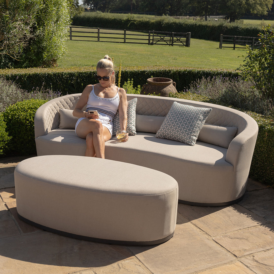 Ambition Curve 3 Seater Sofa Daybed With Curved Footstool