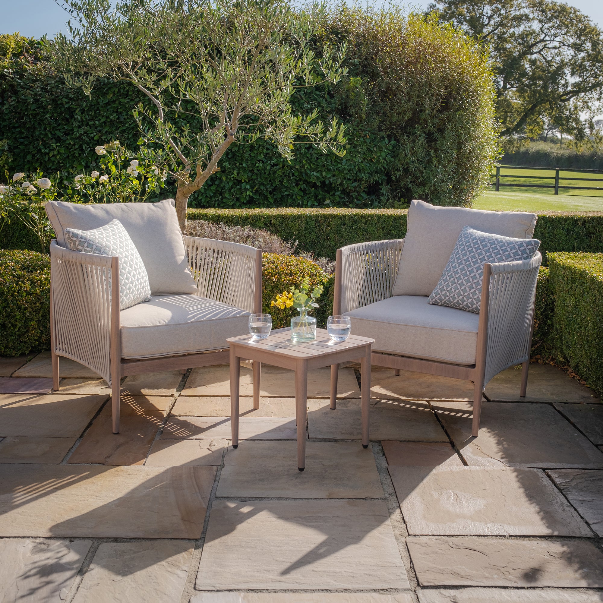 Maze - Havana Rope Weave Lounge Set with Square Side Table – Modern ...