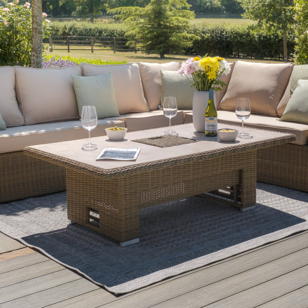 Winchester Deluxe Corner Dining Set with Rising Table & Chair -  Ceramic Top