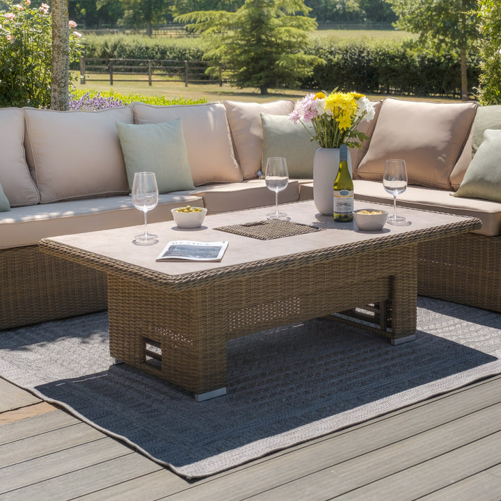 Winchester Deluxe Corner Dining Set with Rising Table & Chair -  Ceramic Top