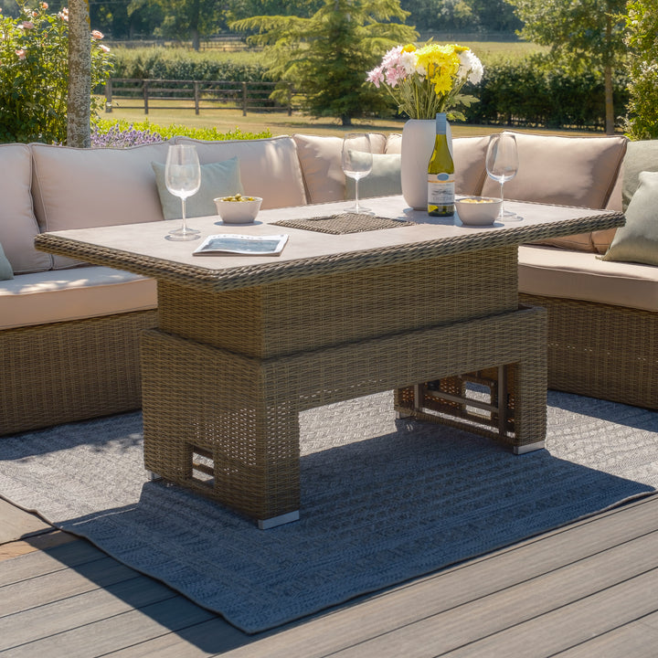 Winchester Deluxe Corner Dining Set with Rising Table & Chair -  Ceramic Top